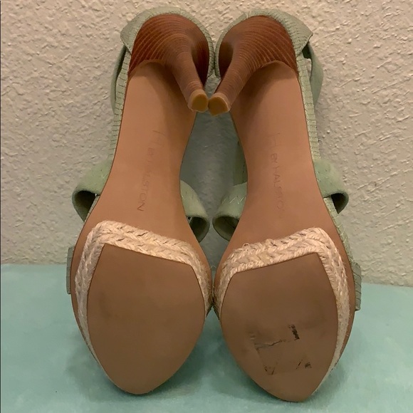 Aqua Suede Platform Stiletto Sandals - Picture 7 of 8